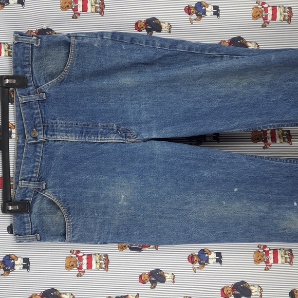 Vintage 60s 70s Levi's 646 orange tags hight waisted bellbottom flare jeans S 30 - Picture 3 of 8